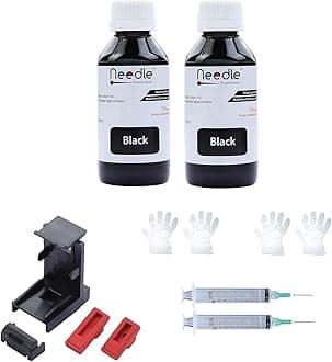 Needle 2x100gms Cartridge Refill Ink | Made in India | Compatible with Inkjet Printers | Easy Ink Refilling Solution (Black)