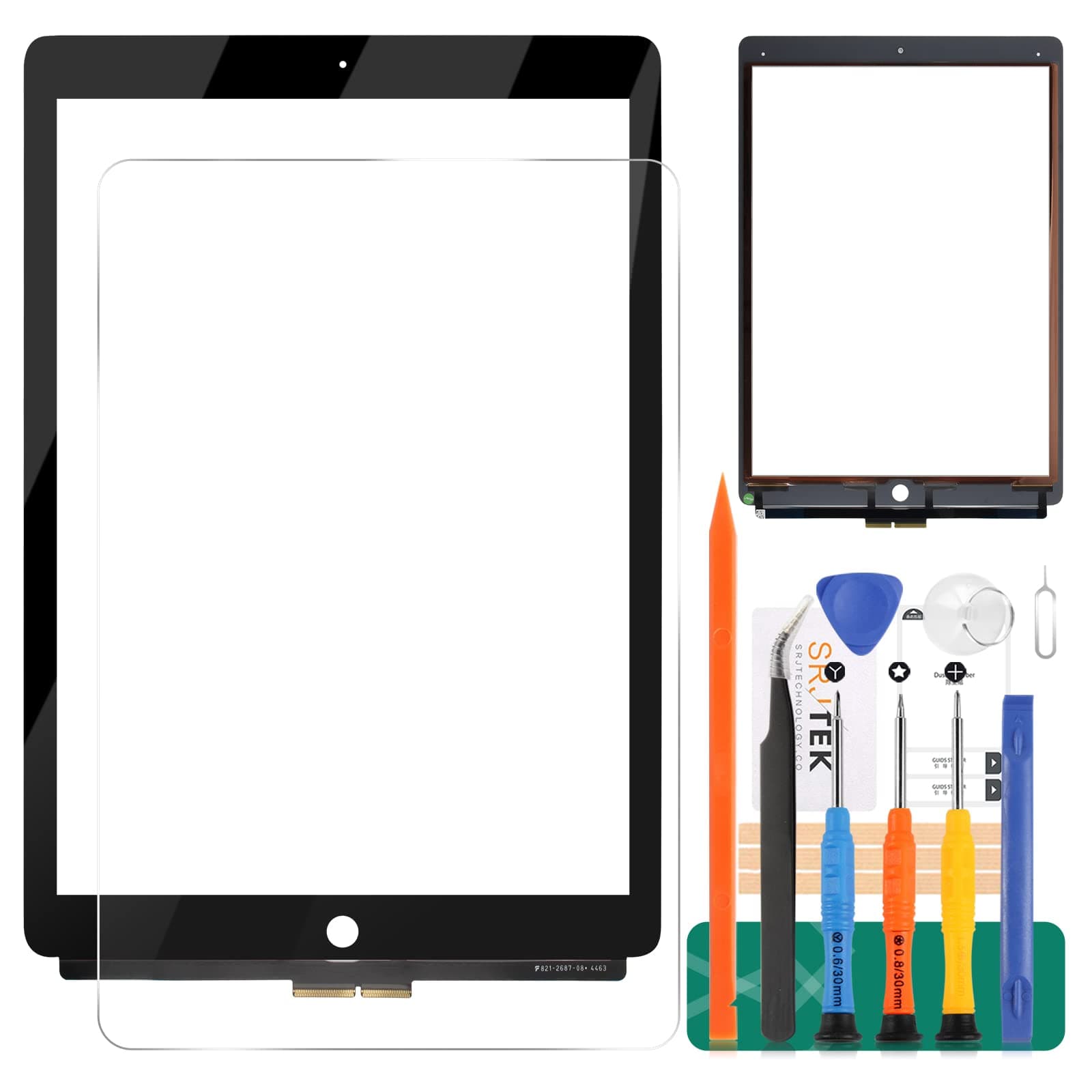 SRJTEK Replacement for iPad Pro 12.9 1st A1584 A1652 Touch Screen Digitizer Glass with Repair Tools (Black)