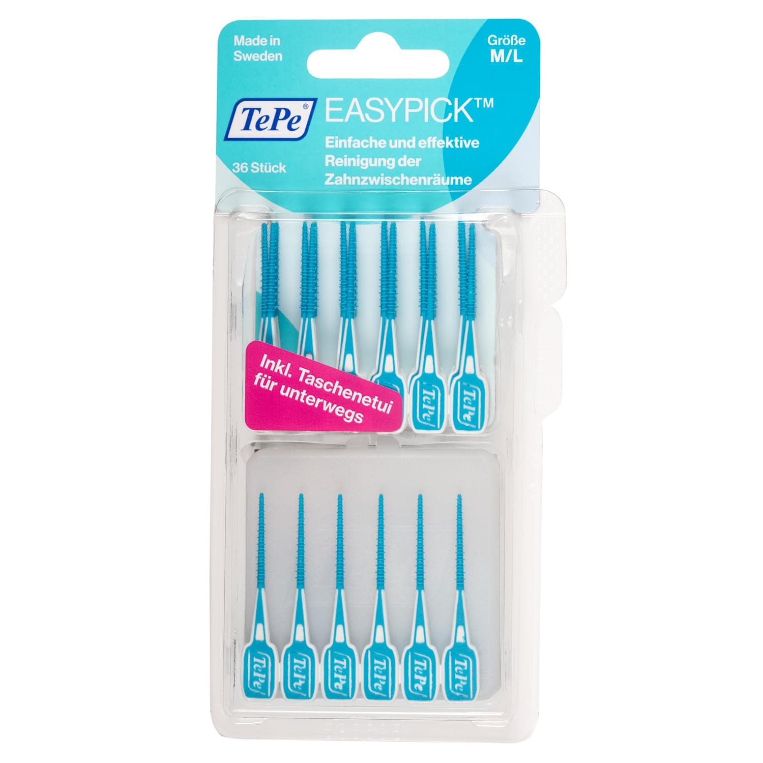 TEPE Easy Pick Interdental Brush Blue, Size M/L, (Pack of 36), M/L (Pack of 36)