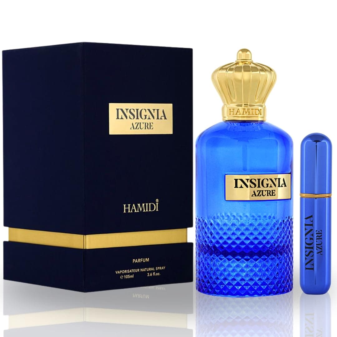 Hamidi INSIGNIA AZURE Eau De Parfum Spray 105ML (3.5 OZ) - Long Lasting Perfume for Women & Men, Captivating & Harmonious Blend, Unisex Perfume