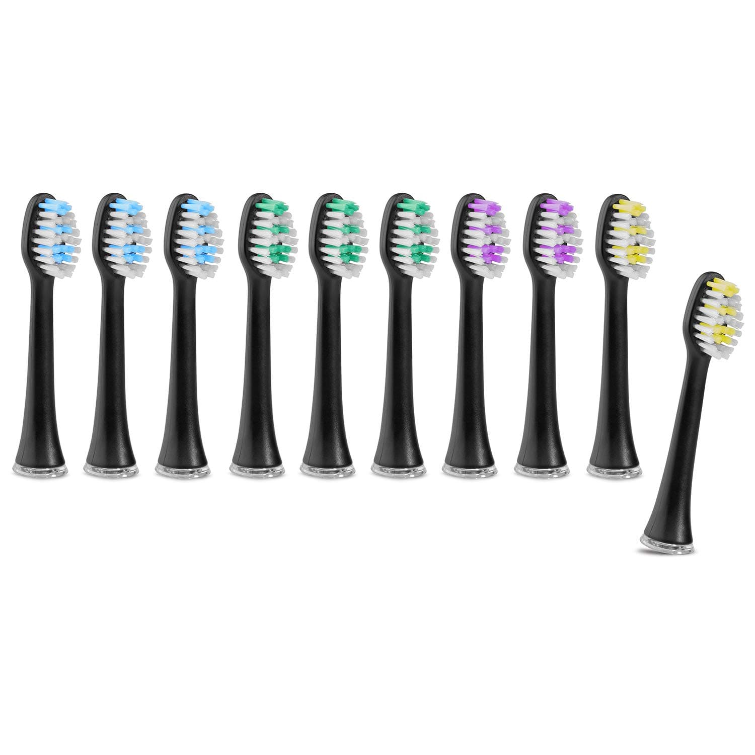 Replacement Heads for SIMPLI102 Black Sonic Toothbrush (10-Pack)