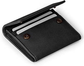 DailyObjects Flip Top Card Wallet for Women, Black Faux Leather, Solid, black, Black Vegan Leather, Solid, Black Vegan Leather