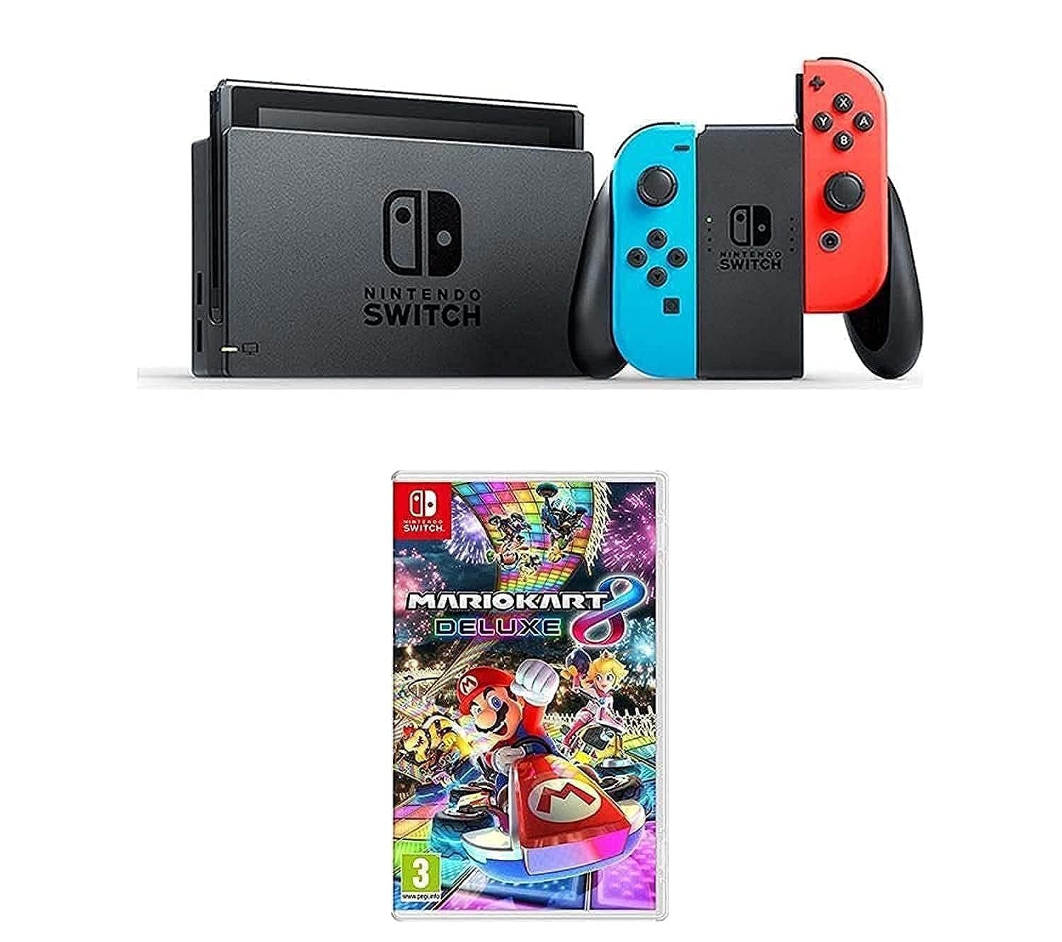 Nintendo Switch Neon Blue + Mario Kart 8