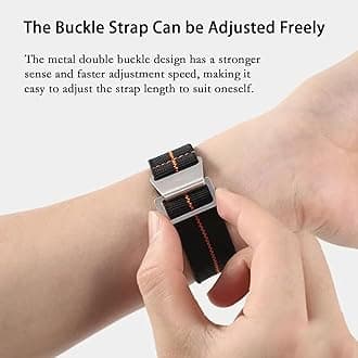 Elastic Nylon Watch Band French Troops Paratrooper Military Parachute Style 18mm 20mm 22mm Hook-and-Loop Premium Striped Fabric Nylon Replacement Watch Strap for Men Women