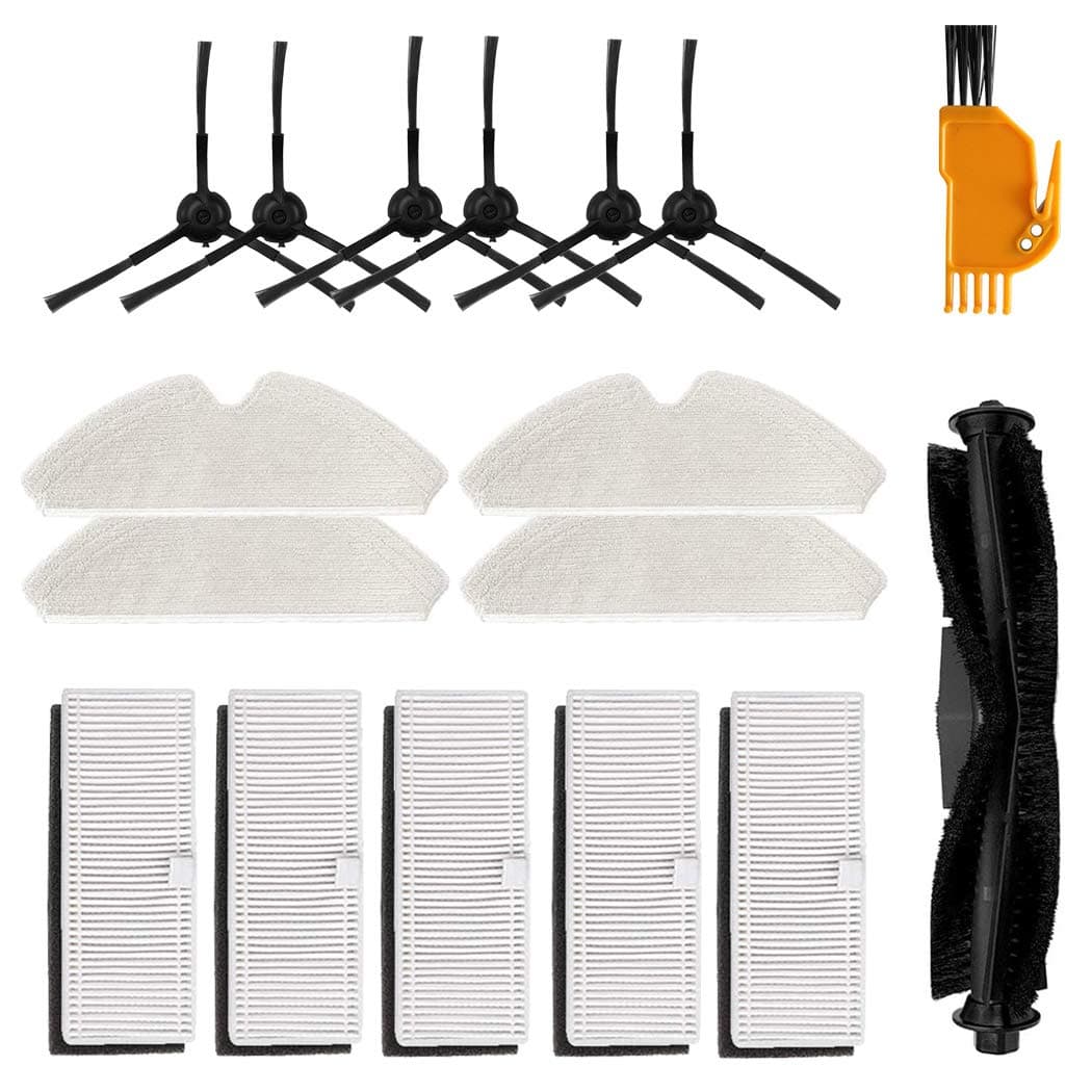 Roller Brush Filter Mop Cloth Kits for Proscenic M7 Pro, for Uoni V980PLUS, for Kyvol Cybovac S31 Vacuum Cleaner (17Pcs Kit)