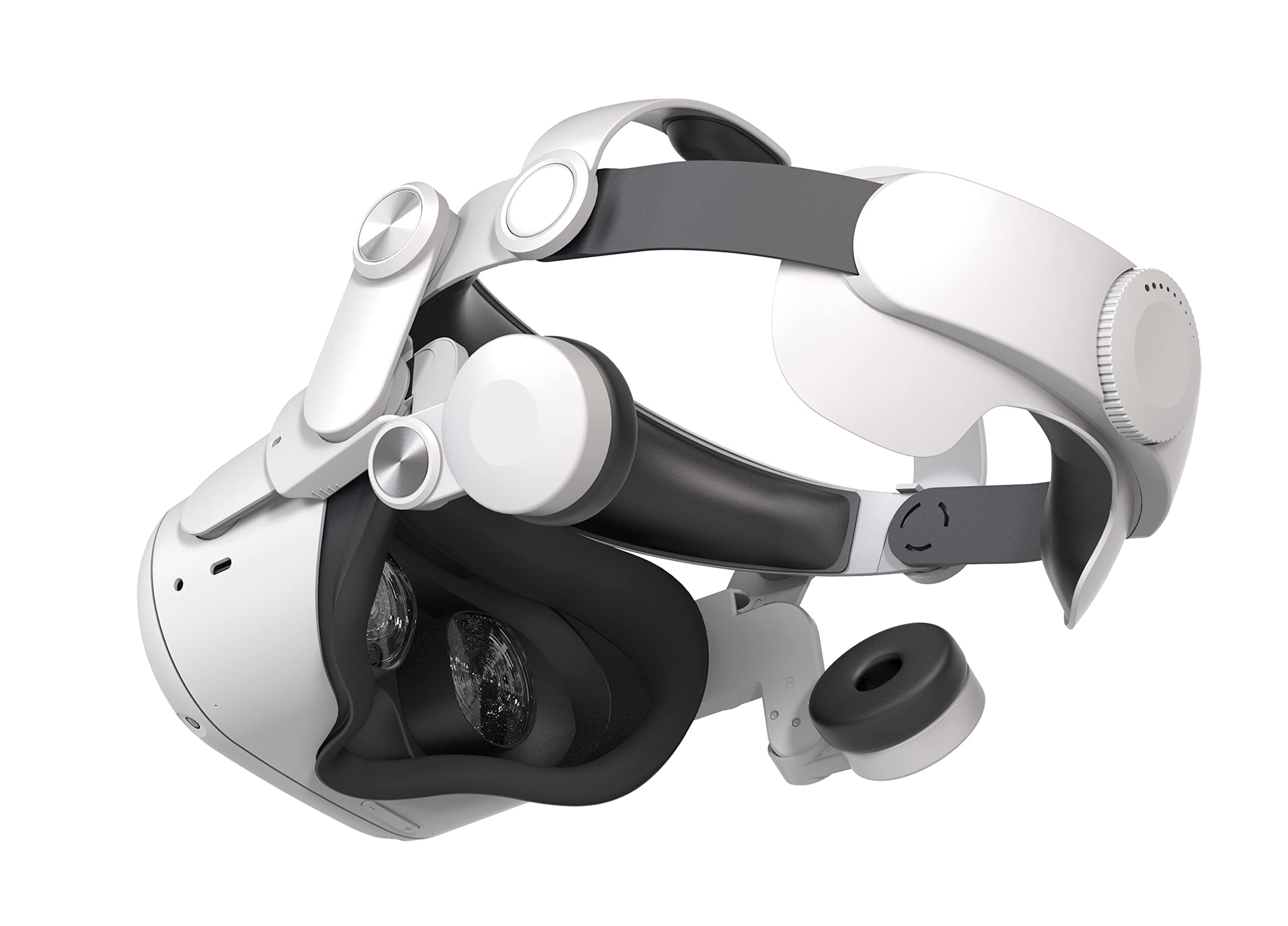 Design Halo Head Strap for Oculus/Meta Quest 2, Adjustable Strap and Ear Muffs Accessories for Oculus Quest 2, Enhanced Support & Gaming Immersion, Reduce Pressure in VR Headset