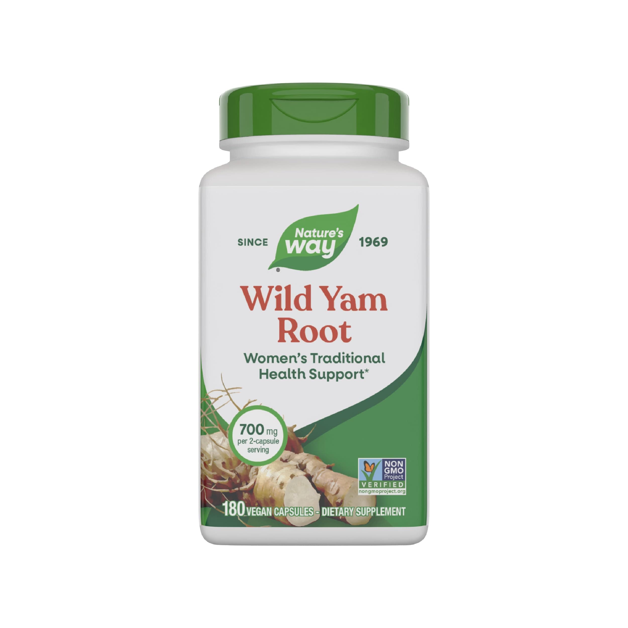 Nature's Way Wild Yam Root -- 425 mg - 180 Vcaps