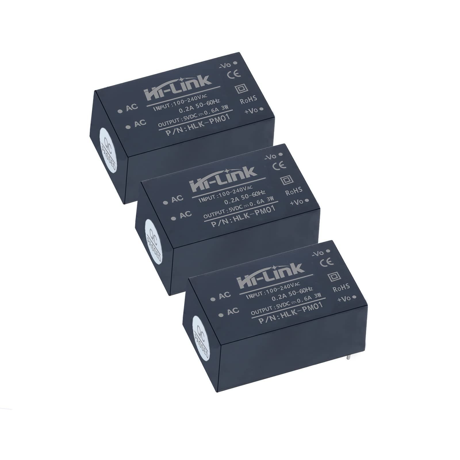 Mini Step-Down Power Supply,Intelligent Home Switching Power Module AC-DC Isolated Power Module 220v to 5v, HLK-PM01 AC DC 220V to 5V(3PCS)