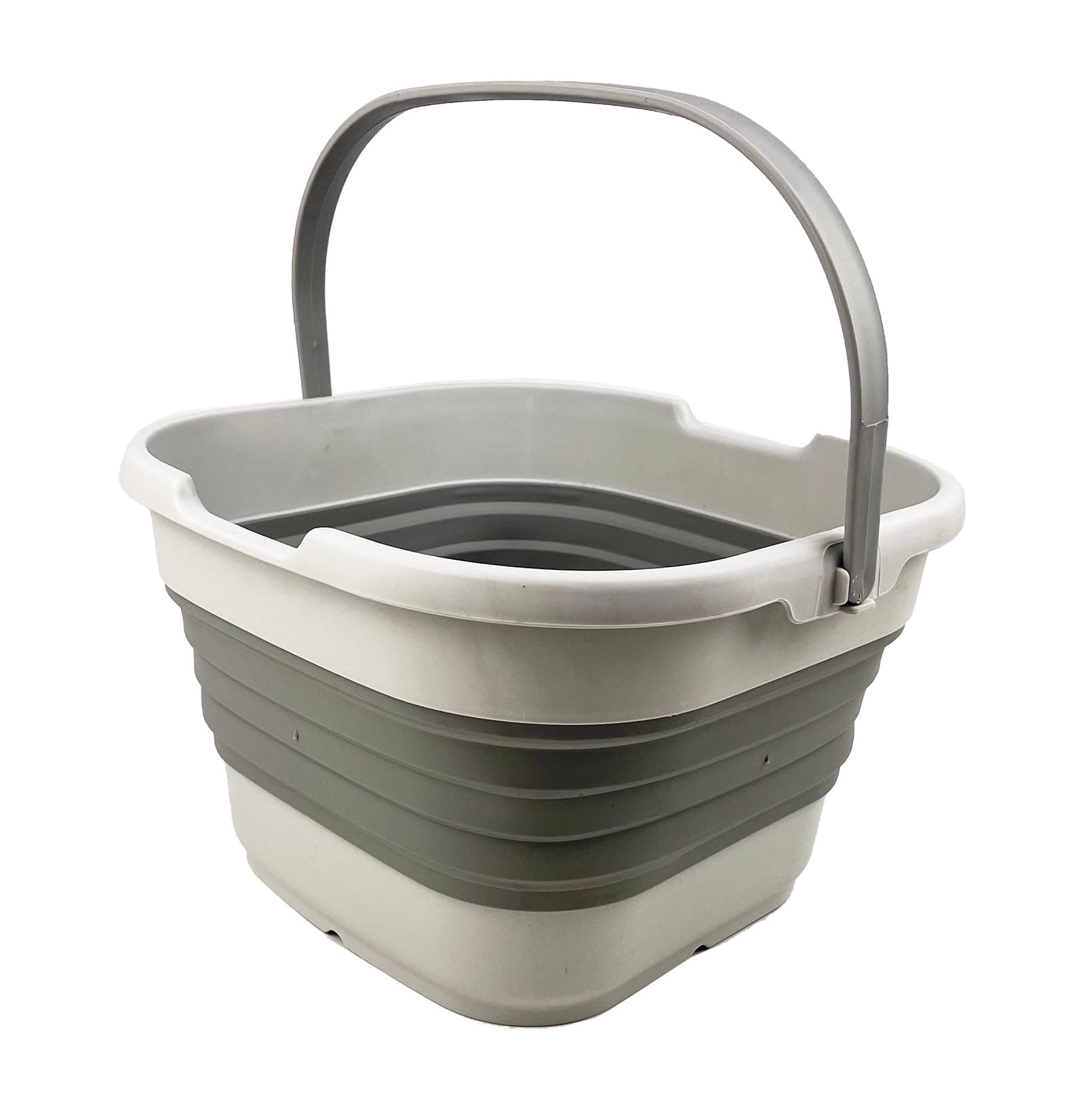 SAMMART 9.5L Collapsible Rectangular Handy Basket/Bucket (Gray)