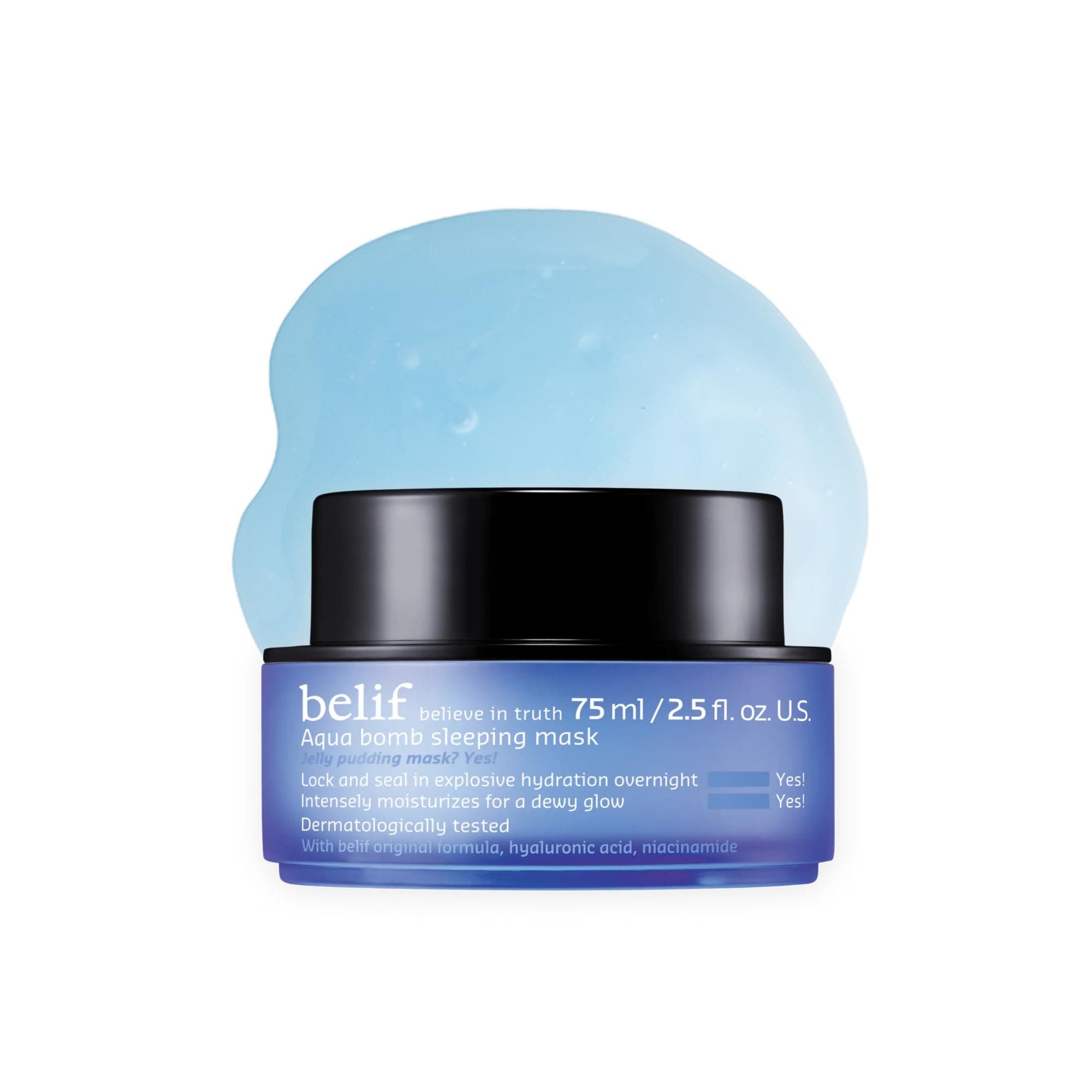 Aqua bomb sleeping mask | Pillow proof jelly-pudding overnight sleeping mask, hydrating, brightening and revitalise skin with hyaluronic & niacinamide, Korean skincare, Korean beauty (50ml)