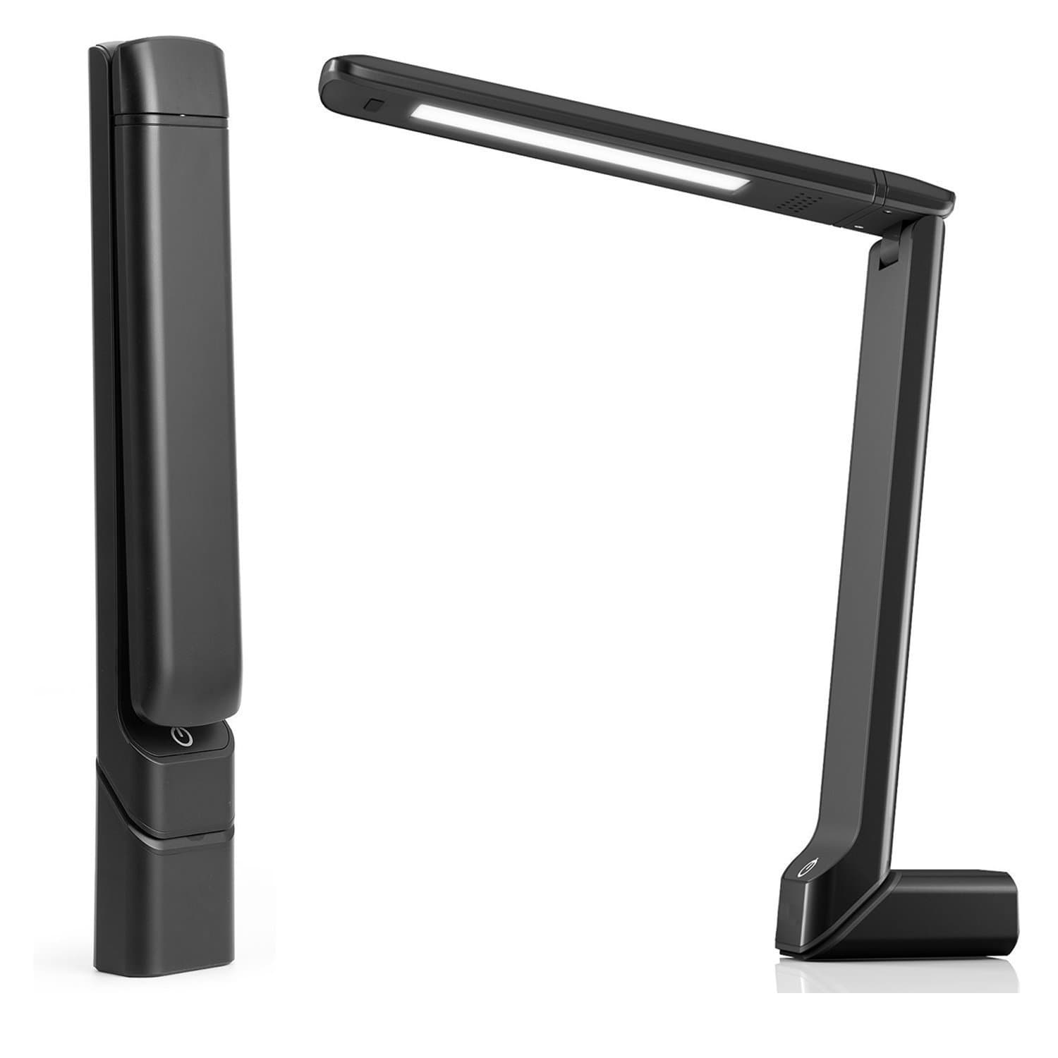 Premer PM-L615-B LED Desk Lamp/Table Lamp with USB Rechargeable Dimmable Portable for 8 Hours,Eye-Caring Panel Design Touch-Sensitive Switch 3 Brightness Levels