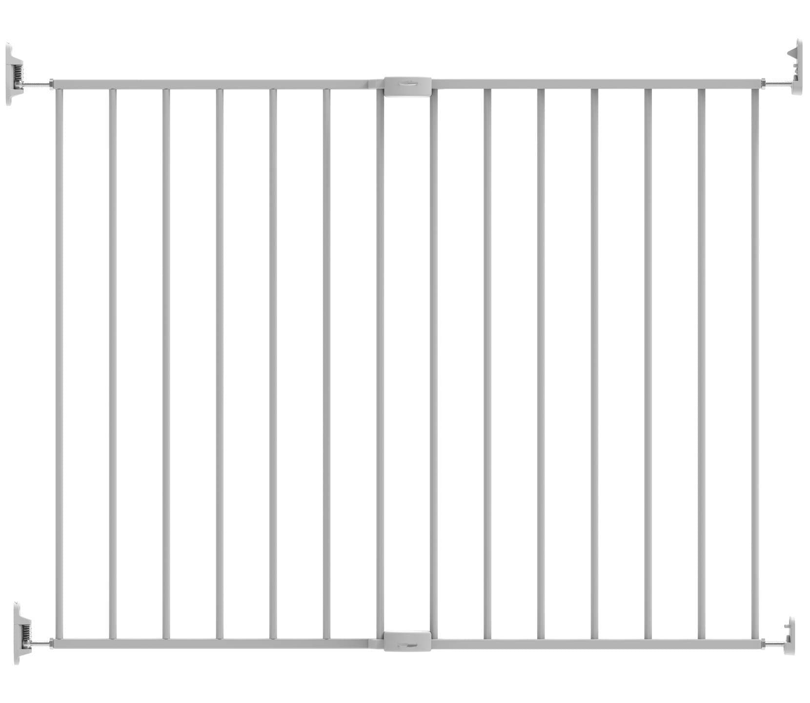 Perma Locking Walk Through Baby Gate for Stairs, Extends up to 40" Wide, White