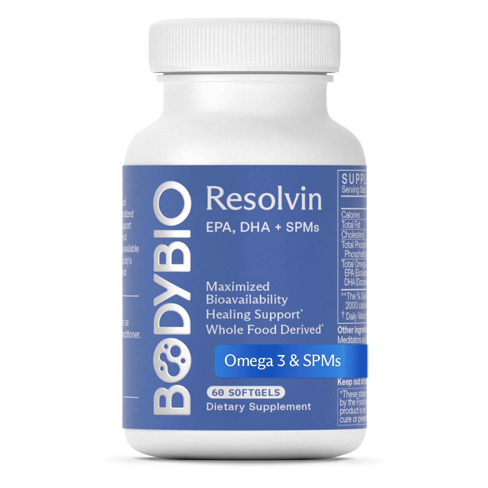 BodyBio Resolvin - Specialized Pro-resolving Mediators SPMs with Herring Caviar Extract - Support Healthy Inflammation Response, Skin Repair, Joint Comfort & Brain Health
