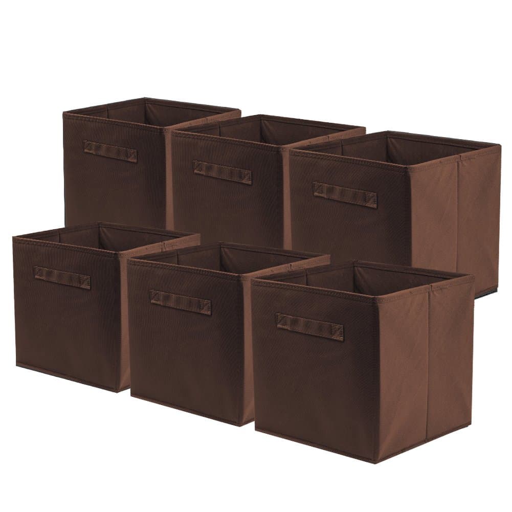 ShellKingdom Foldable Fabric Storage Cubes And Cloth Organizer Drawer For Closet And Toys, 6 Pack (Chocolate)