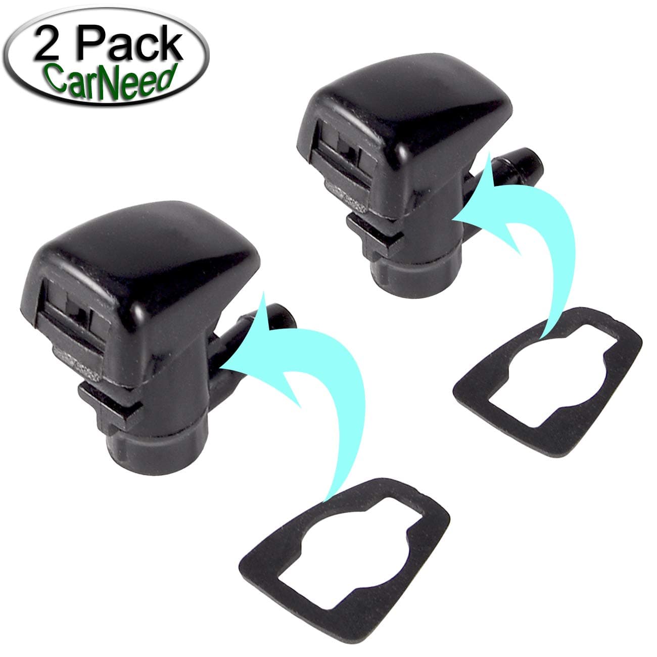 CarNeed 2 Pcs Windshield Washer Squirter Nozzle Wiper Spray Nozzle for 2005-2010 Pontiac G6, 2005-2013 Chevy Malibu, 2005-2016 Jeep Grand Cherokee, 2007-2010 Saturn Aura Replace OEM # 55079049AA