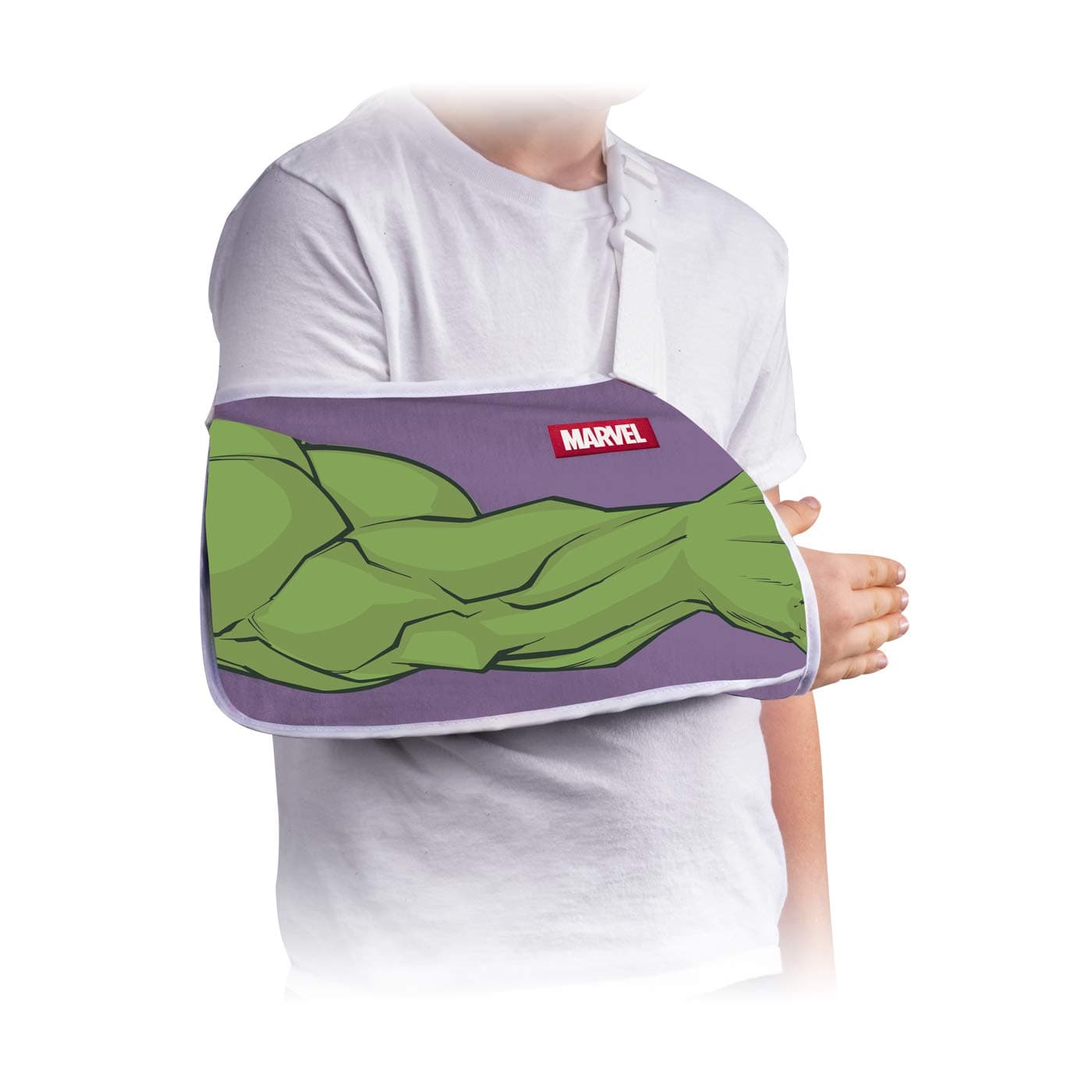Advantage Youth Arm Sling Featuring Marvel | Adjustable, Lightweight and Breathable Kids Brace for Left or Right Hand | Shoulder Immobilizer - Hulk X-Small