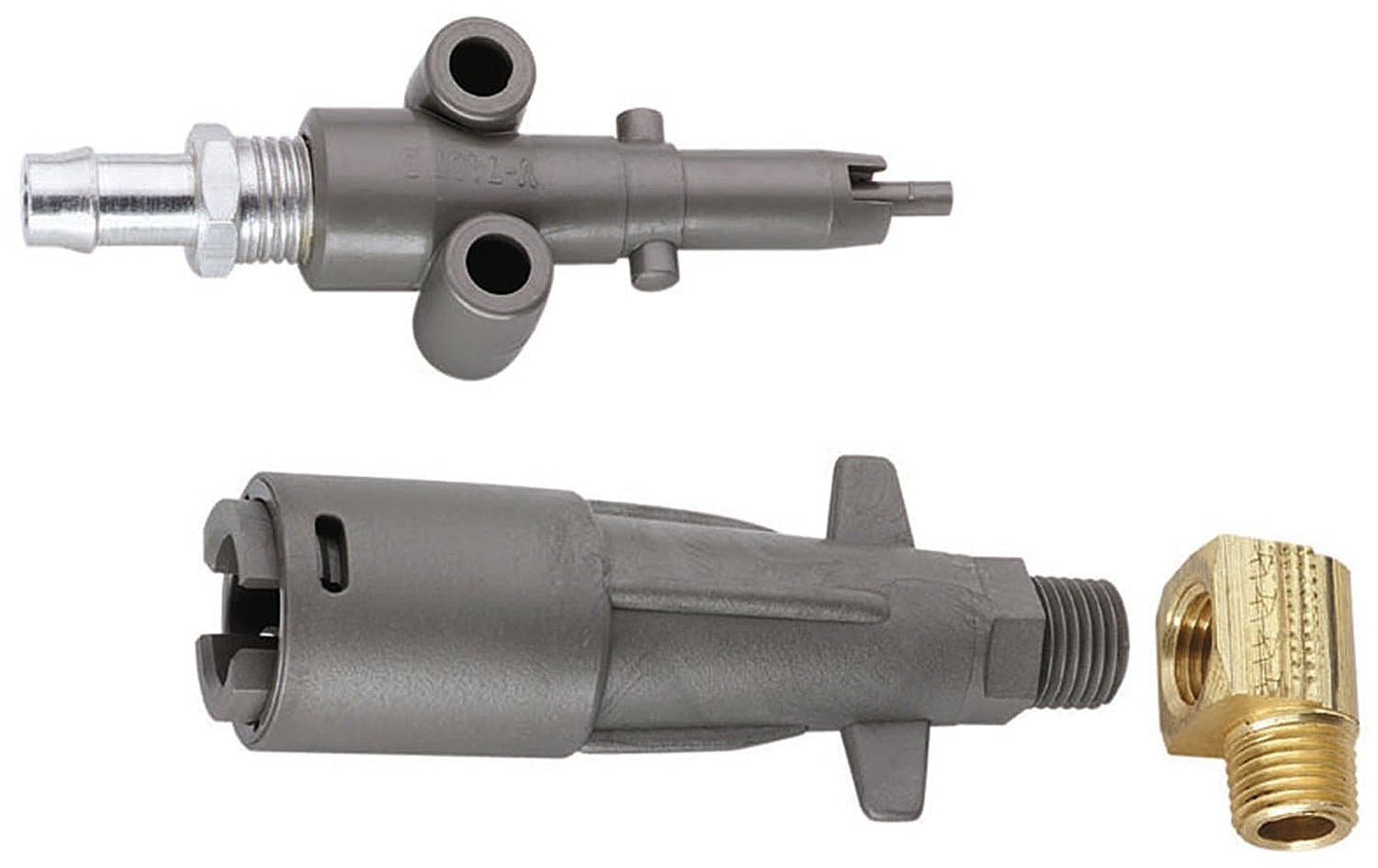 8899LP6 Mercury Fuel Tank Fitting, Boat Fuel Connector, Silver Brass, Fits 3/8 Inch Hose