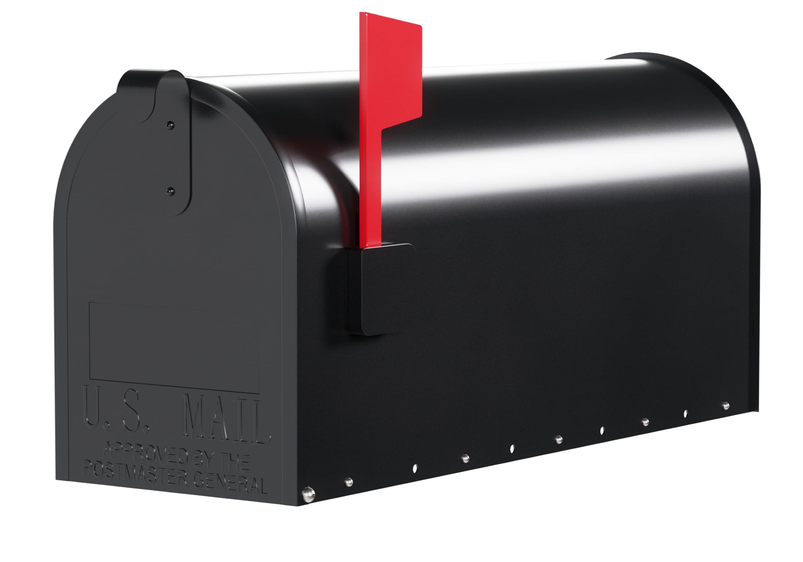 ShoppingOnBed Medium Black Galvanized Steel Post-Mount Mailbox, 6.92 in. W x 8.87in. H x 20.05 in. L - Black Mailbox - Mailboxes for Outside - Metal Mailbox Post Mount
