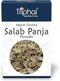 TRIPHAL Salab Panja Powder/Salam Panja Churna/Marsh Orchid 50g | Original and Pure Herb Powder | Fresh Pack | Chemical Free | Non GMO | Preservative Free