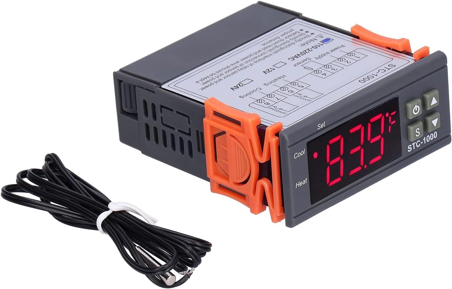 Real Instruments Digital LED Display Temperature Controller With Thermostat Control Switch NTC Sensor Probe For Egg Incubator (STC-1000)