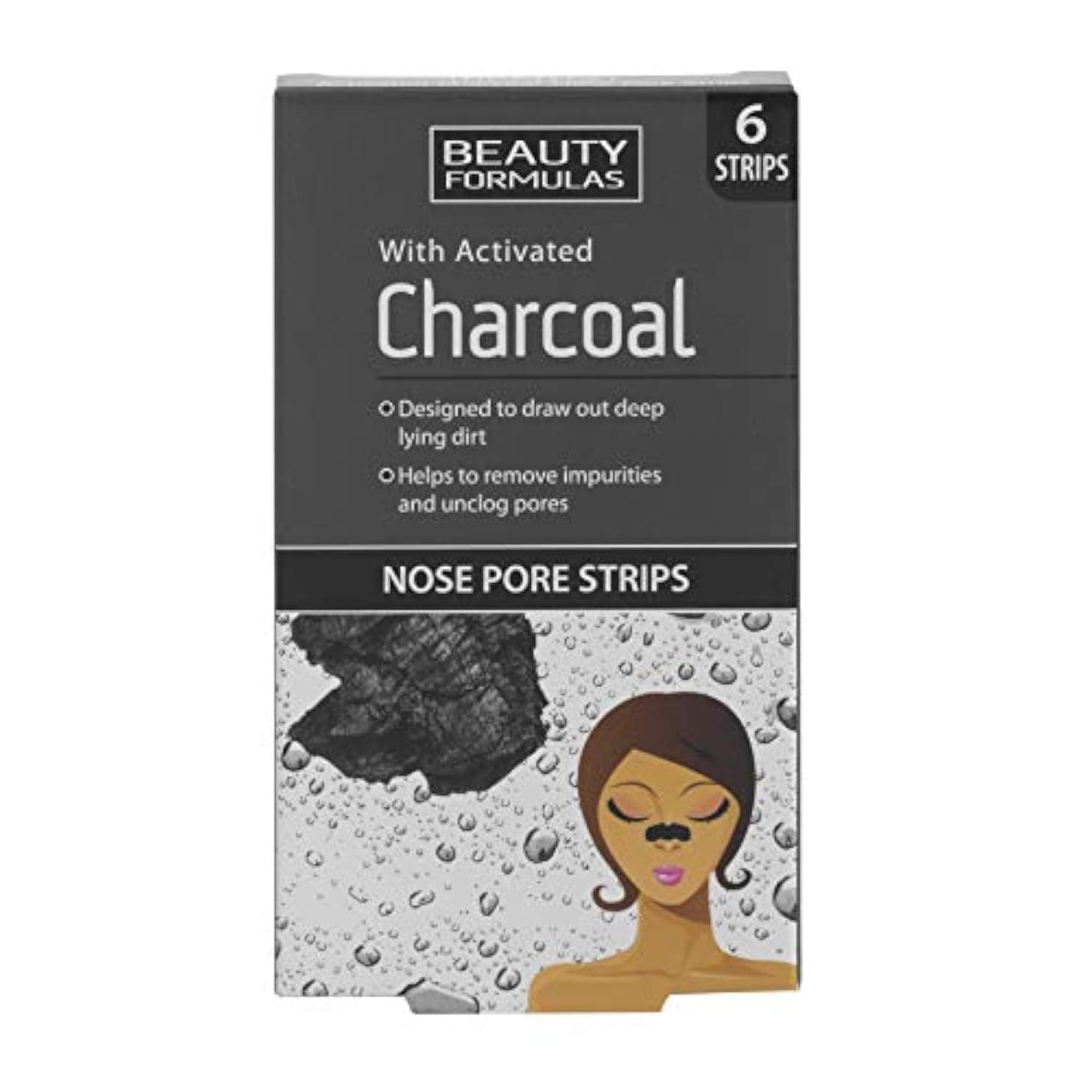 Charcoal Nose Pore Strips 6 Pack – Deep Cleansing Blackhead Removal Strips
