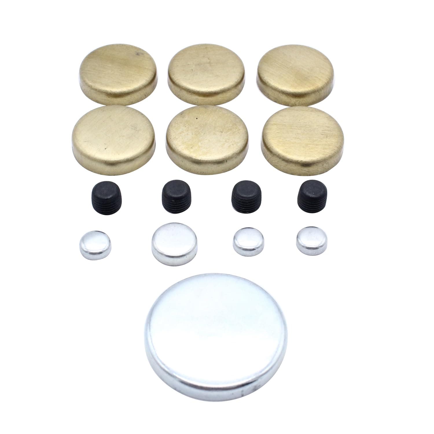 15 PCS/Set Freeze Plug Kit Brass Expansion Plug Kit MPE-108BR Compatible with Ford Small Block Windsor Engines 260 289 302 351 1962-2001