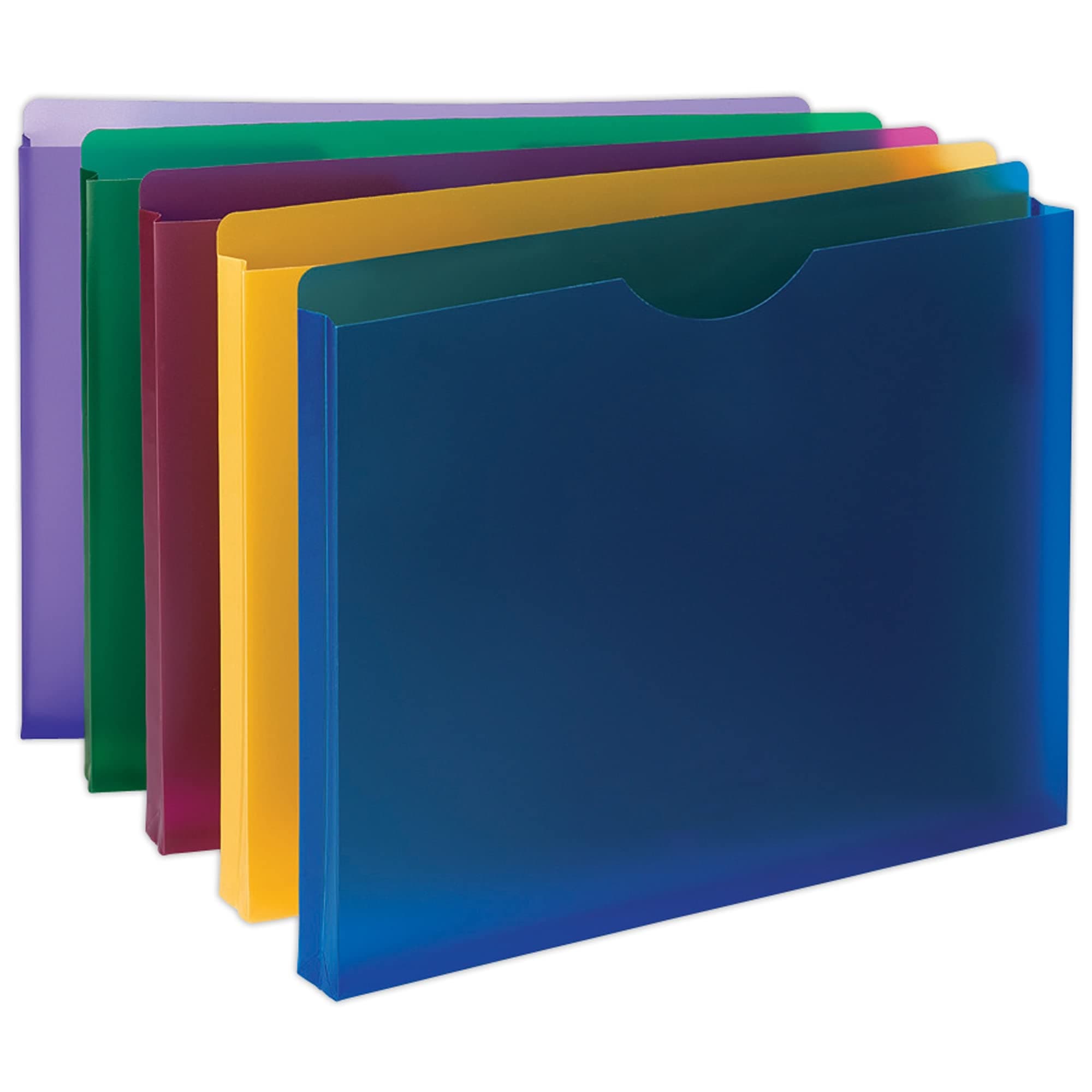 Poly Expanding File Jacket, Straight-Cut Tab, 1” Expansion, Letter Size, Assorted Colors, 10 per Pack (89610)