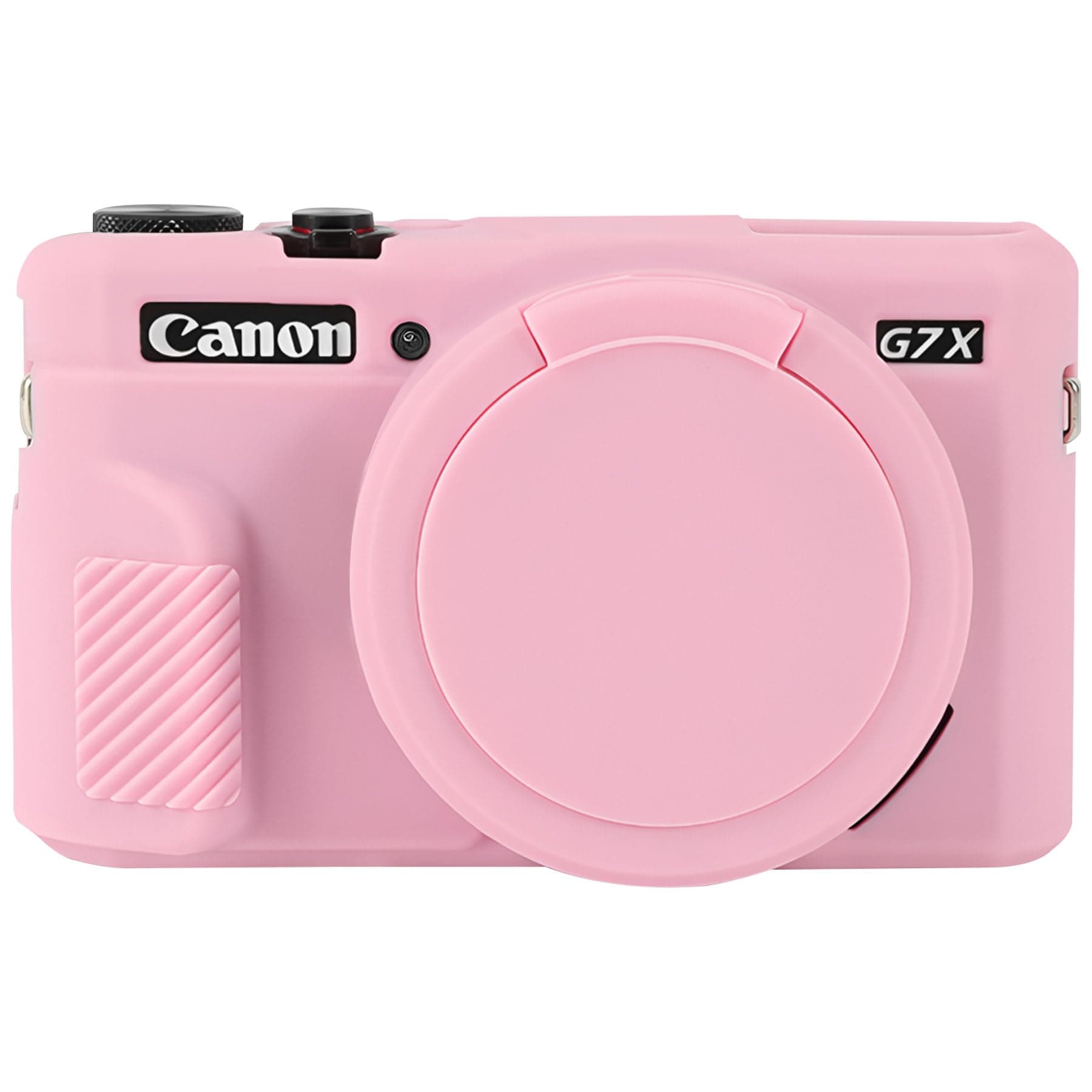 Canboc Protective Case for Canon PowerShot G7X Mark II Digital Camera, G7 X Mark II Soft Silicone Cover with Removable Lens Cover, Pink (Case Only)