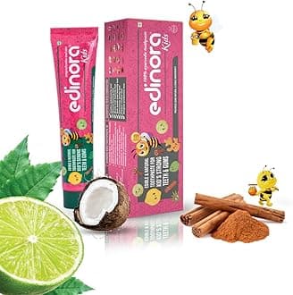 Edinora Kids natural toothpaste 90g | Oral microbial friendly | No SLS | No Parabens | No Sulphates | No harsh chemcials | Ayurvedic | Safe | Herbal | Edible grade as seen on Shark Tank India