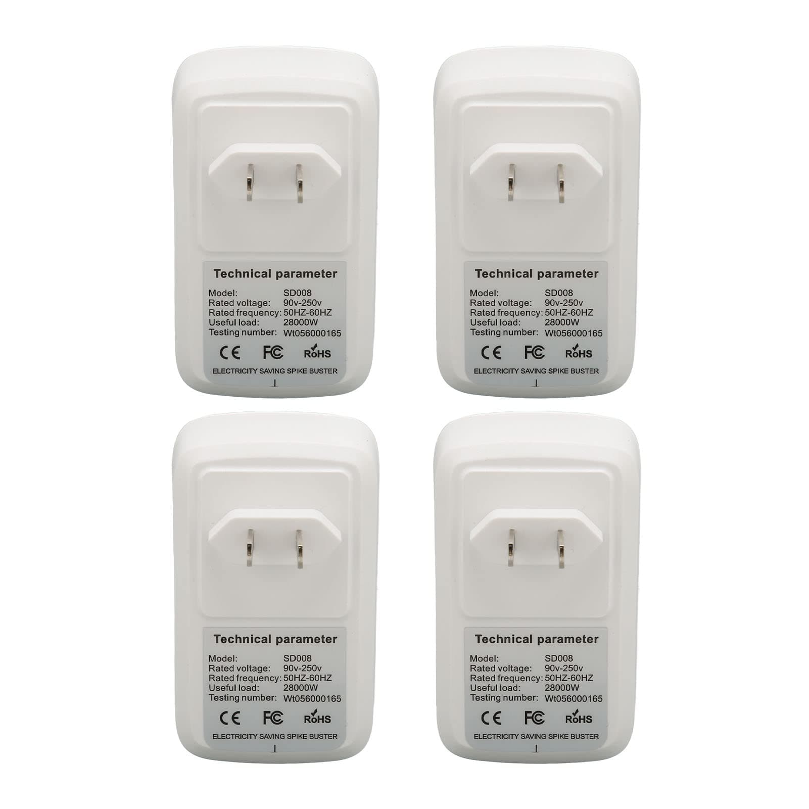 Home Energy Saver, Fireproof Shell 4-Piece High Efficiency Electricity Saving Box for Induction Cooker for Air Conditioner for Water Pump for Home Use (US Plug)