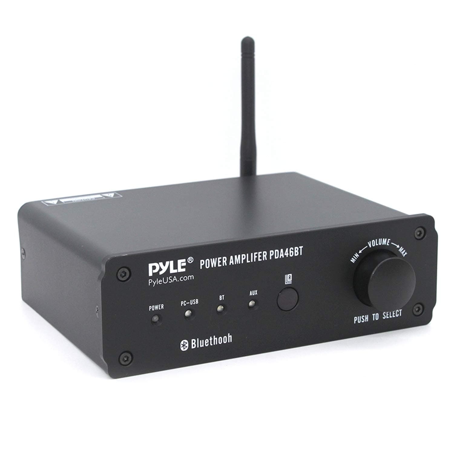 Pyle100W Bluetooth Audio Stereo Amplifier - 110/240V, 2 Ch.Pro Audio Desktop Amp w/Direct-to-Computer Connection via USB Port & Hi-Fi System/TWS Function, w/Rotary Volume Control - Pyle PDA46BT