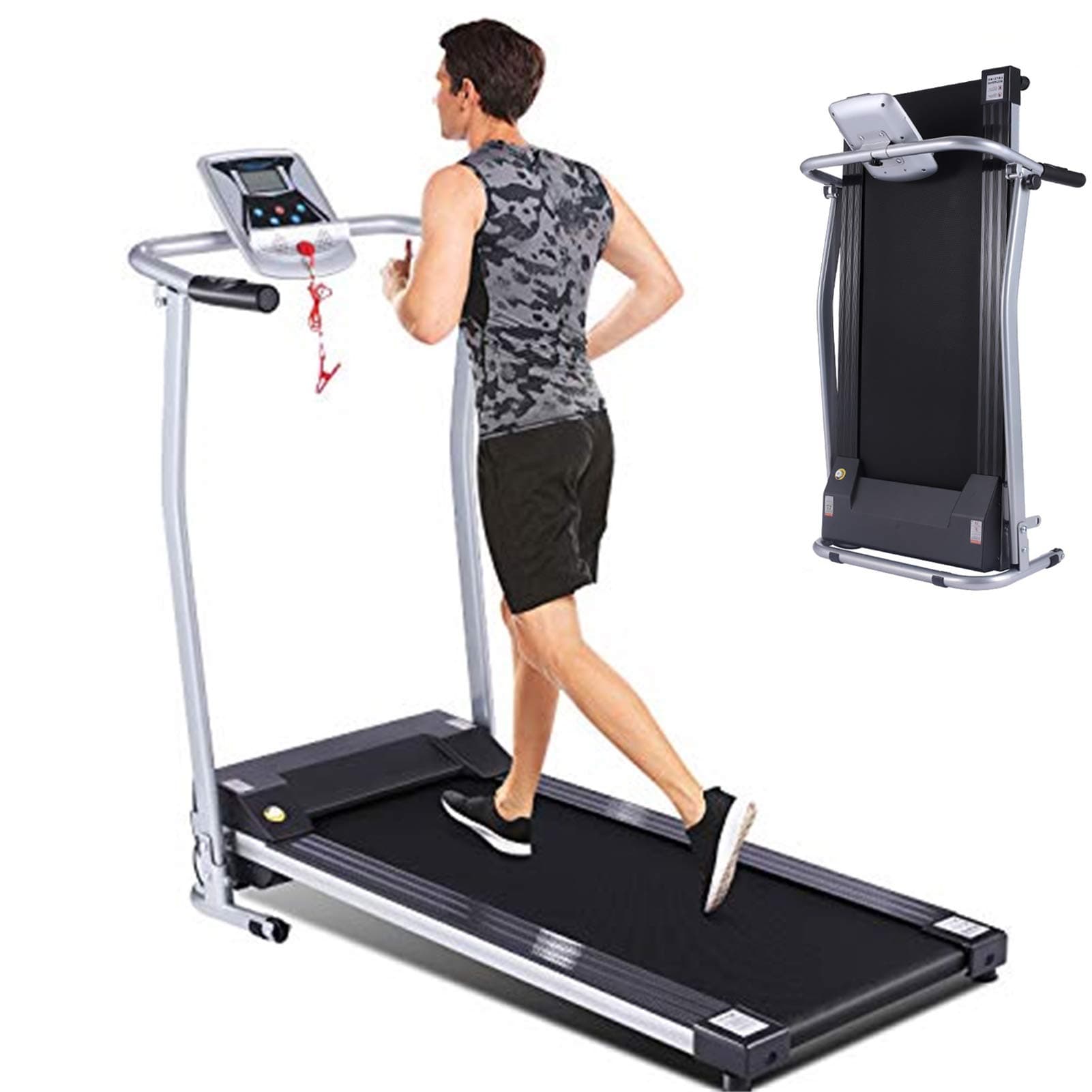 ANCHEER 2 in 1 Under Desk Treadmill Walking Pad, Folding Treadmills for Home 300lbs Weight Capacity, Smart App & Wrist-Mounted Remote Control Running Machine with Shock Absorption System, LED Display