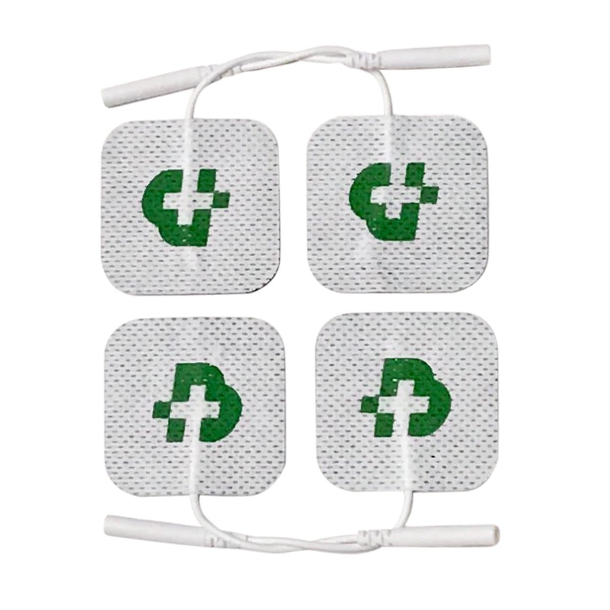 4 Adhesive Electrodes for Electrostimulator 50 x 50 mm, Universal, Suitable for All Brands of Electrostimulators with 2 mm Plug Cables, Washable, No Gel, Always Stick