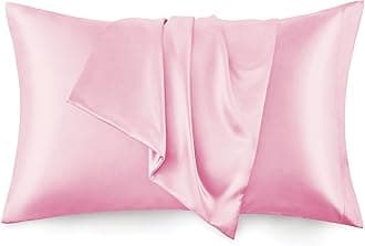 Love's cabin Satin Pillowcase Set of 2 Standard Size 20x26, Cooling Pillow Covers for Hair and Skin, Silky Smooth with Envelope Closure, Similar to Silk, Pink