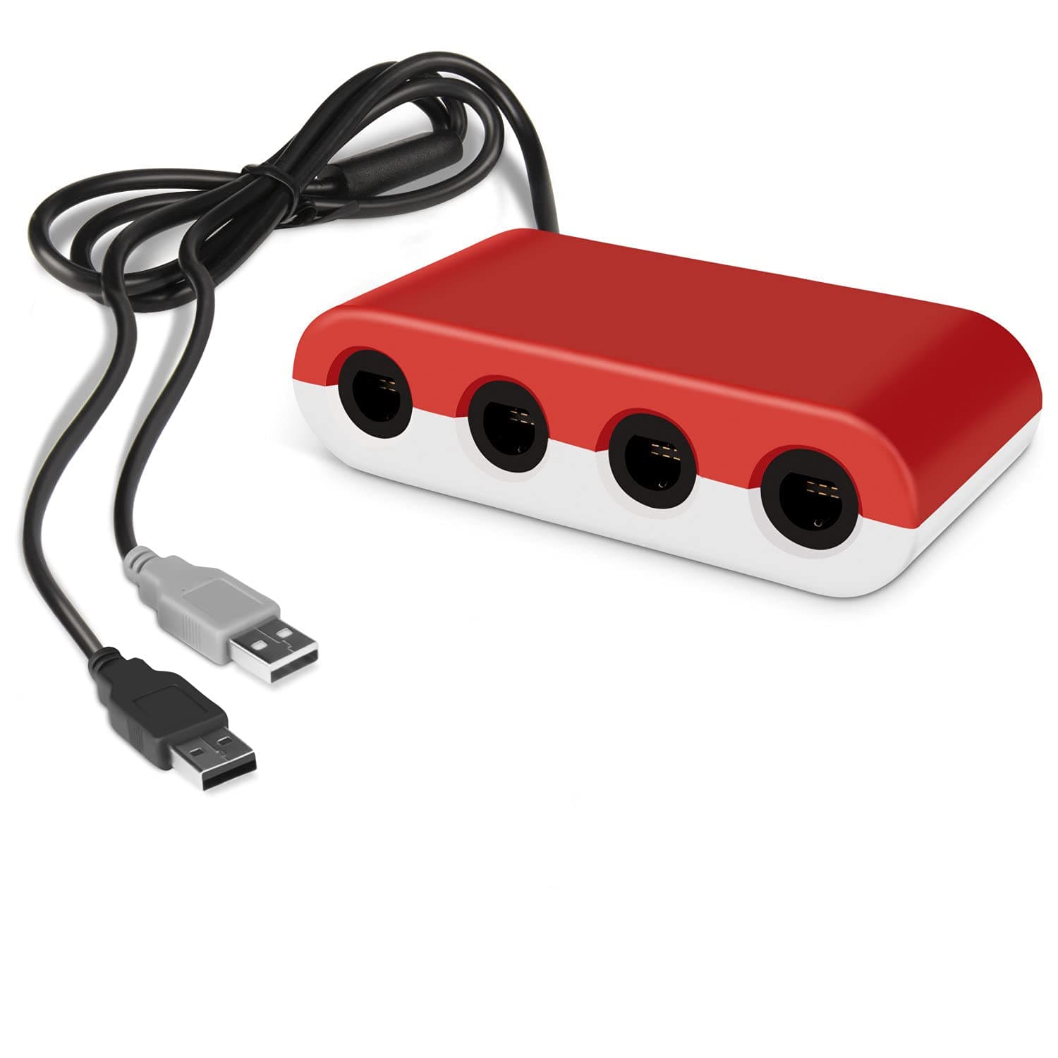 GameCube Controller Adapter- innoAura GameCube Adapter Super Smash Bros with 4 Ports for Nintendo Switch, Wii U and PC USB