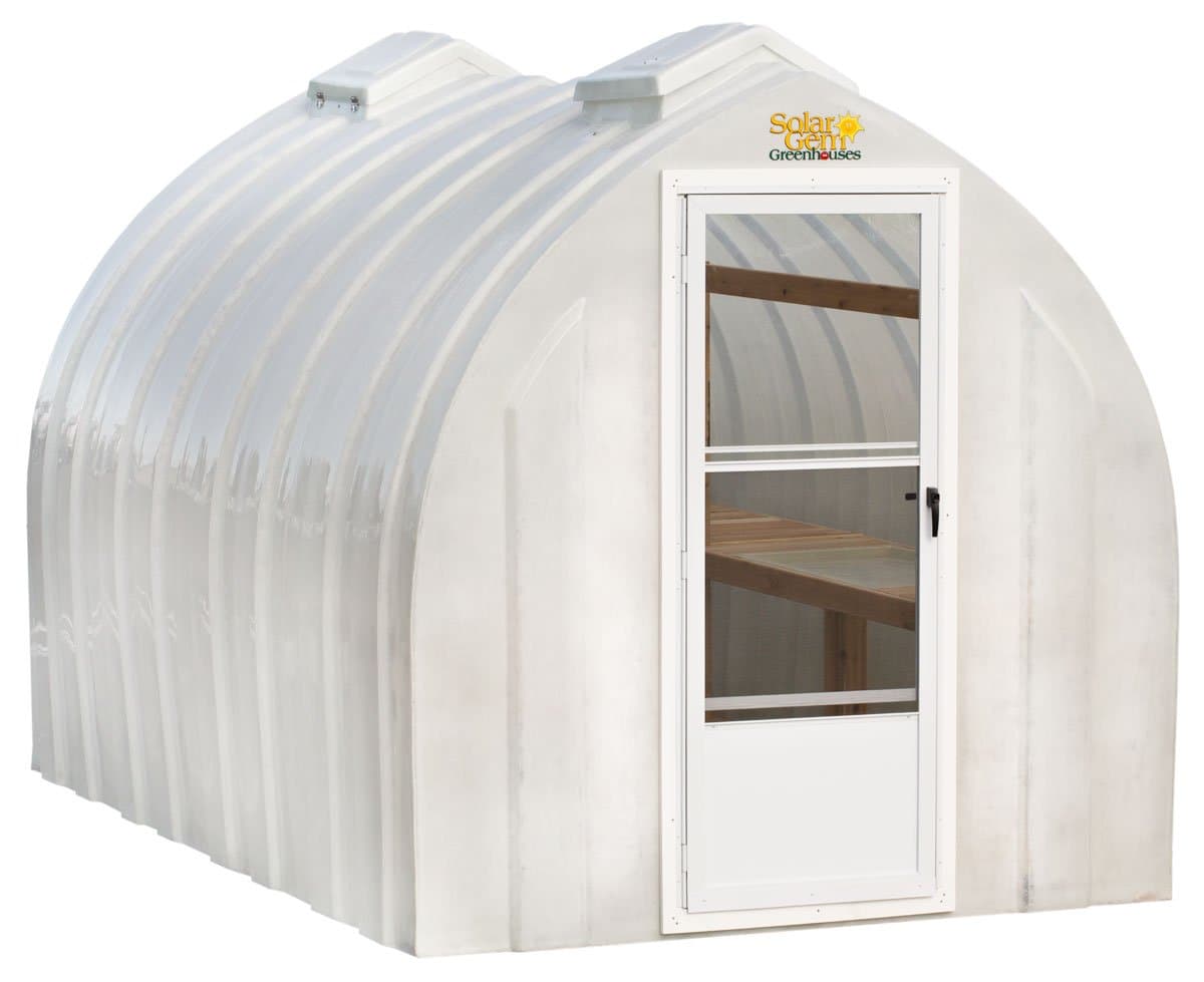 Solar Gem 8' x 15' Large, Fully Assembled, Heavy Duty, Walk-in Fiberglass Greenhouse