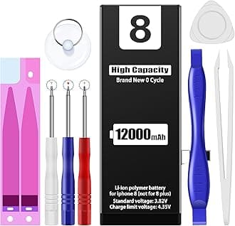 EMNT 12000mAh Battery for iPhone 8, (Model:A1863 A1905 A1906) High Capacity Than Others Replacement Battery with Complete Repair Tool Kit and Instructions.8