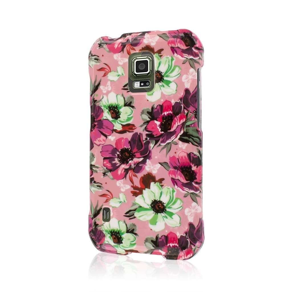 MPERO SNAPZ Series Rubberized Case for Samsung Galaxy S5 Active / GS5 Active - Vintage Pink Flower