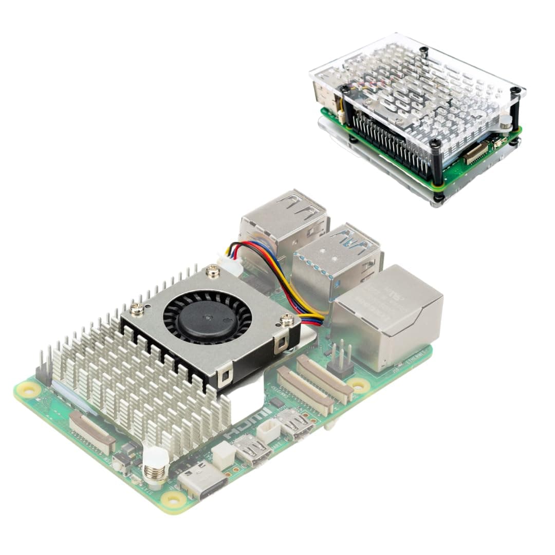 Raspberry Pi 5 Active Cooler with Compatible Holder, Quality Metal Heatsink & Variable-Speed Fan, Fully Vented for Maximum Airflow, Quiet & Software-Controlled (Board Not Included)