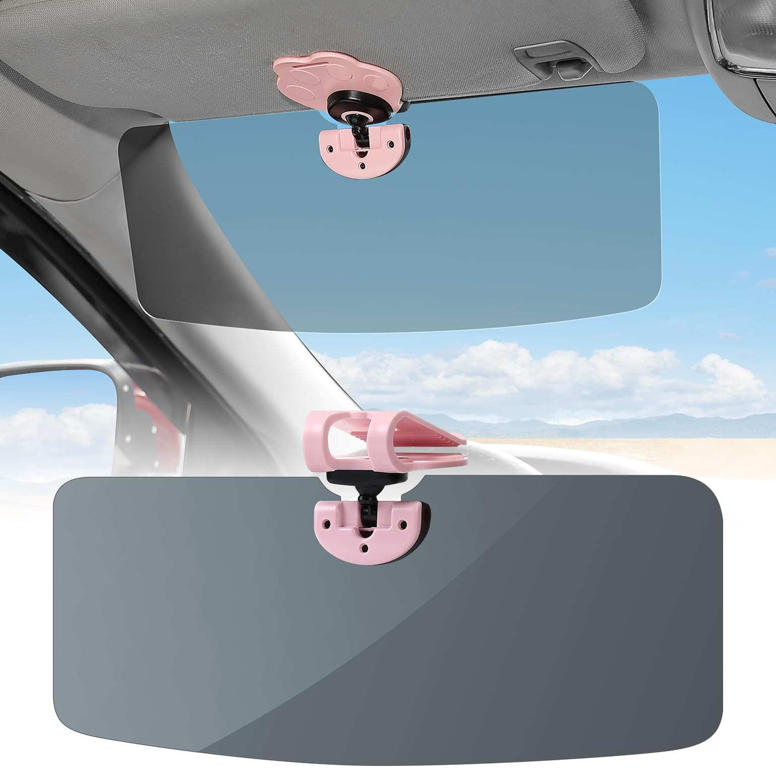 JOYTUTUS Sun Visor for SUV, Cute Polarized Sun Visor Extender for Car, Cat Paw Clip Sun Visor Extender, Universal UV400 Car Visor Extension Anti-Glare, Protect from Sun Glare/UV Ray/Stray Light (Pink)