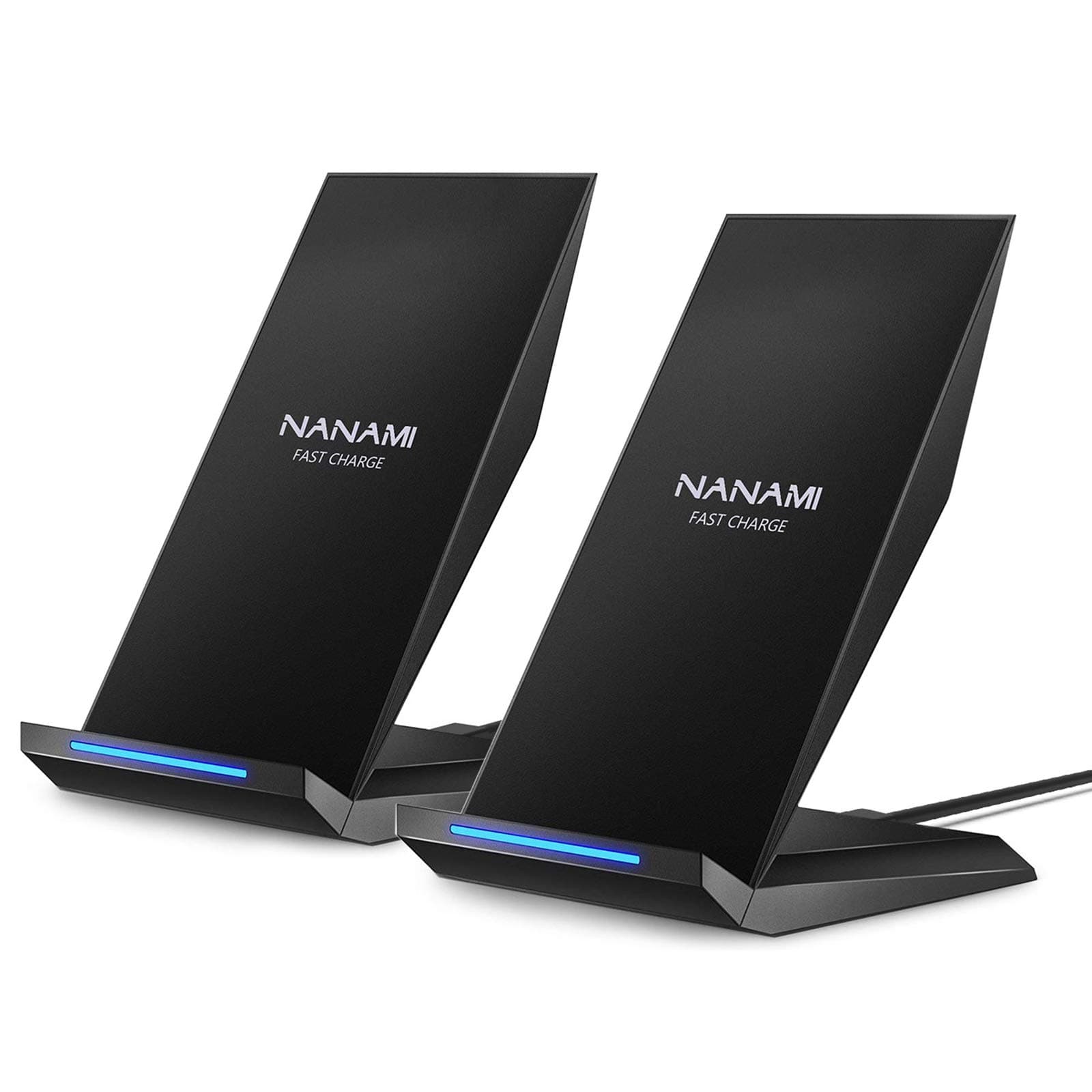 Nanami Usb Qi Certified Fast Wireless Charging Stand Compatible For Cellular Phones, Pc And Qi-Enabled Phone - 2 Pack