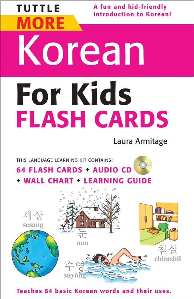 Tuttle More Korean for Kids Flash Cards Kit: [Includes 64 Flash Cards, Audio CD, Wall Chart & Learning Guide] (Tuttle Flash Cards) Cards – March 10, 2010