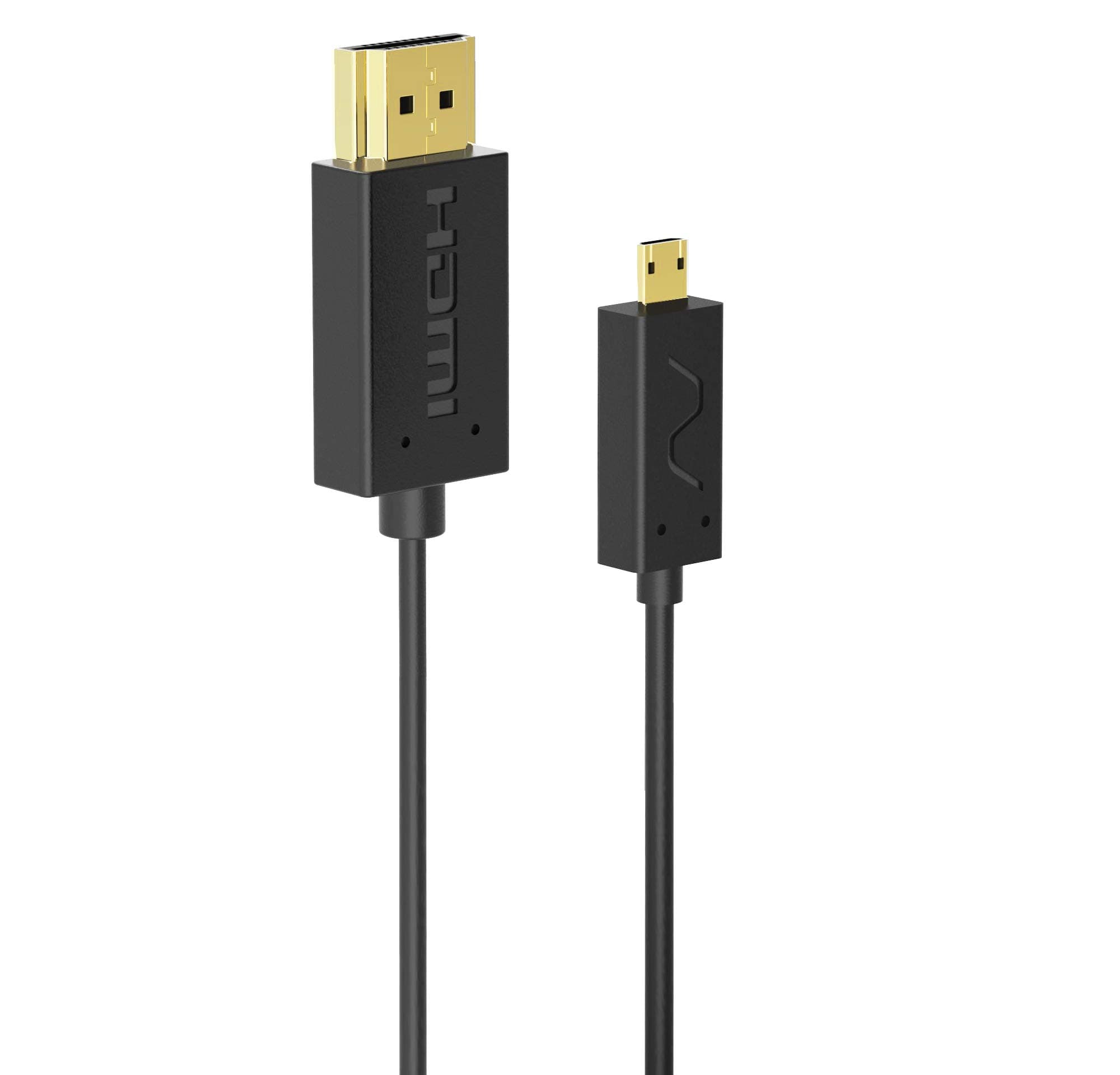 Extreme Slim 2.6’ Micro HDMI Cable – World’s Thinnest and Most Flexible HDMI Cable. (2.6 Ft / 0.8m) High-Speed Supports Full 1080P, 4K, UltraHD, 3D, Ethernet, and Audio Return Channel