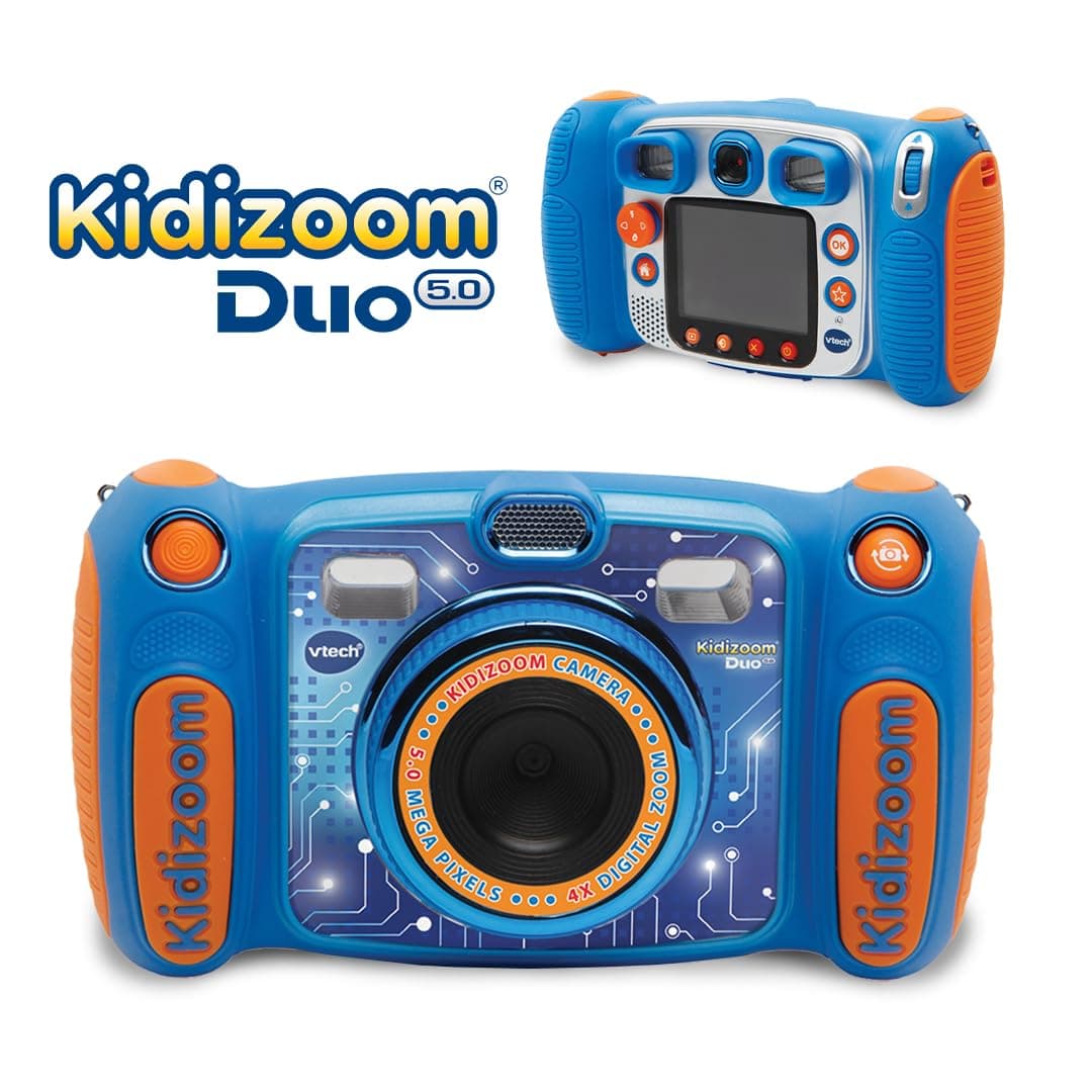 VTech Kidizoom Duo Camera 5.0|Digital Camera For Children |Electronic Toy Camera |Photos & Video For Kids Aged 3, 4, 5, 6, 7, 9 Years Old, Blue