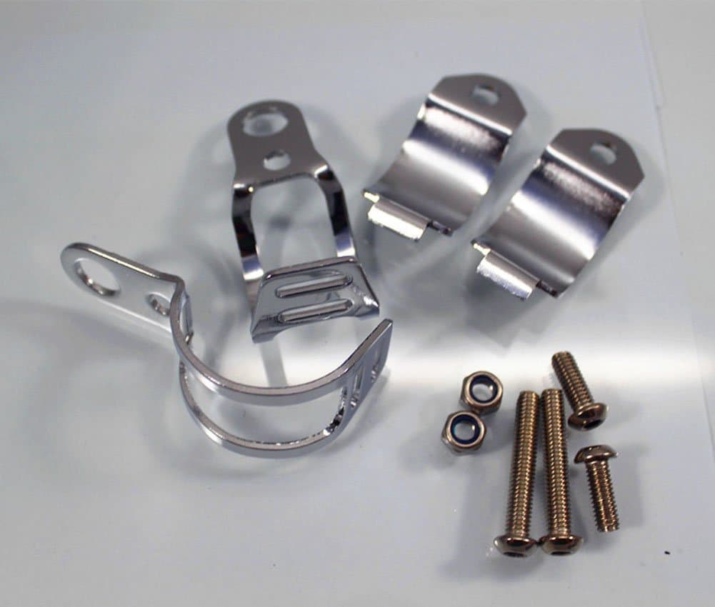 Metal Motorcycle Modified Turn Signal Light Indicator Mount Bracket Clamp 30-45mm 1pair (Chrome)