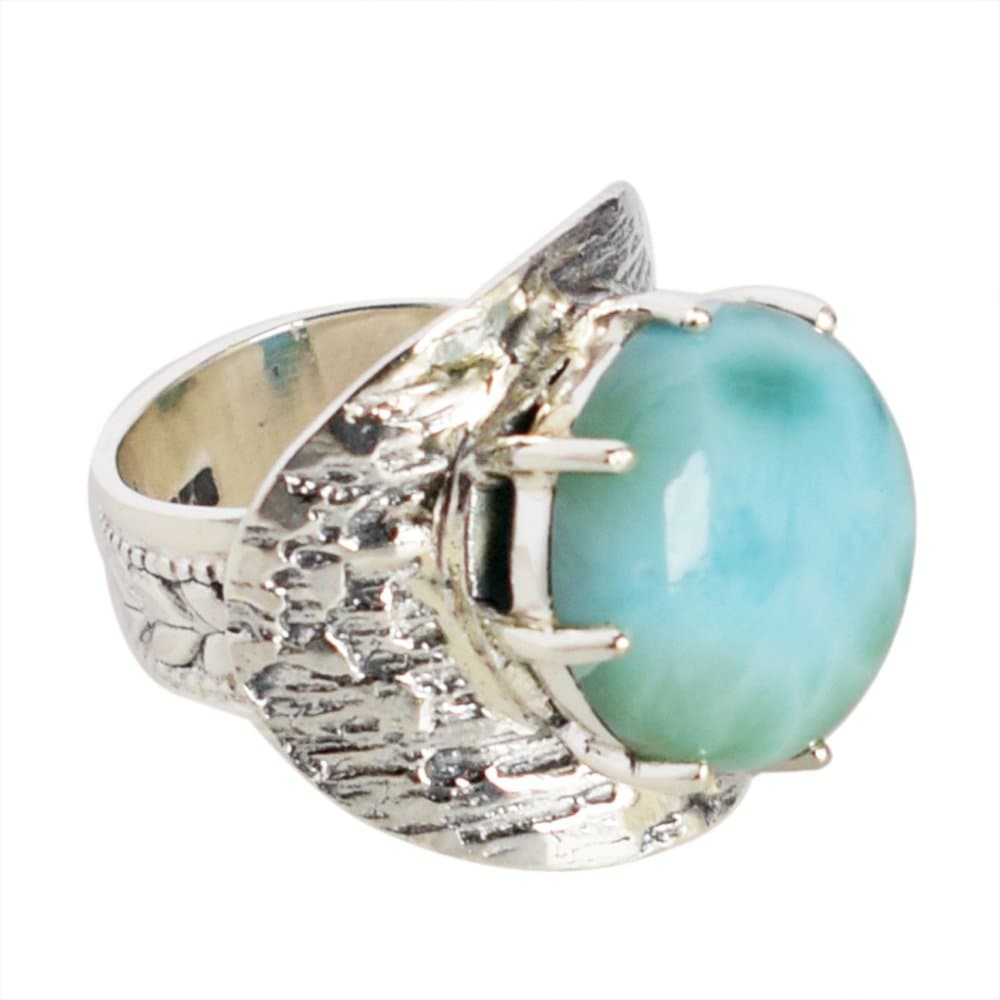 Ravishing ImpressionsLarimar Gemstone 925 Solid Sterling Silver Ring Gorgeous Designer Jewellery,for Girls FSJ-1027
