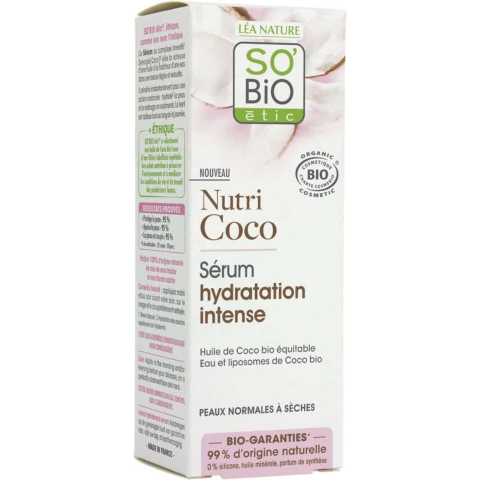 So'Bio ÉticSo Bio Nutri Coco Intense Hydration Serum 30ml| organic coconut & coconut oil skin care | Dermatologically tested | For normal to dry skin.