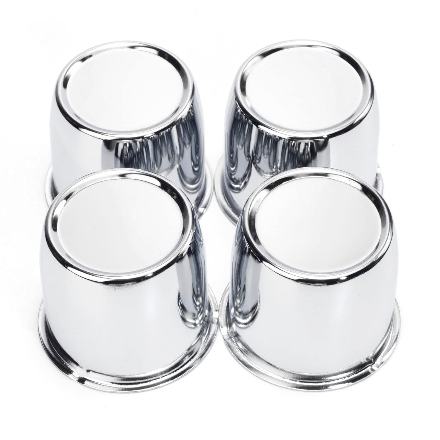 RTRHINOTUNING 4PCS 2.64inch Push Through Wheel Center Caps Chrome Silver for Truck Wheels Rim Trailer