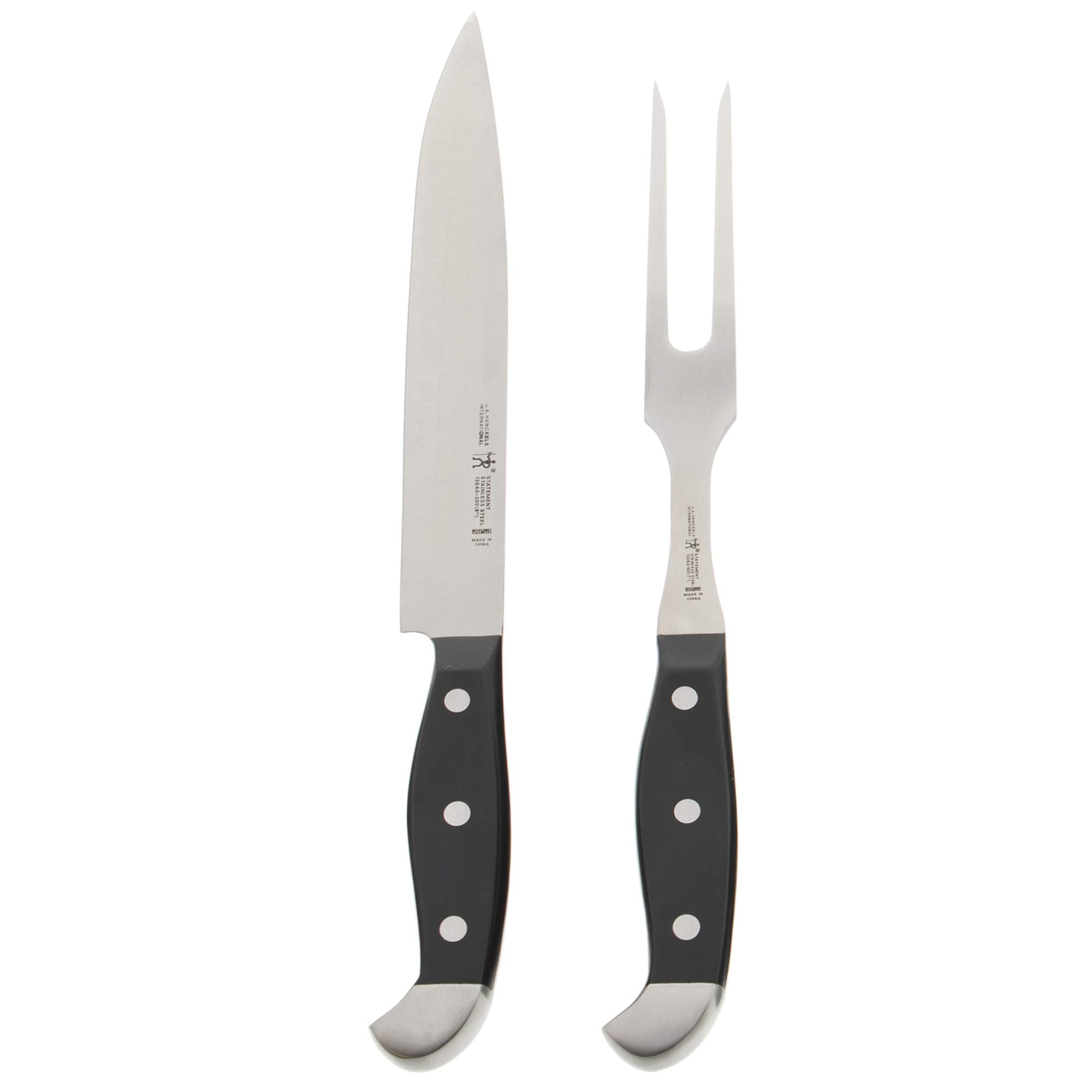 Statement Razor-Sharp 2-pc Carving Set, German Engineered Informed by 100+ Years of Mastery, Black/Stainless Steel