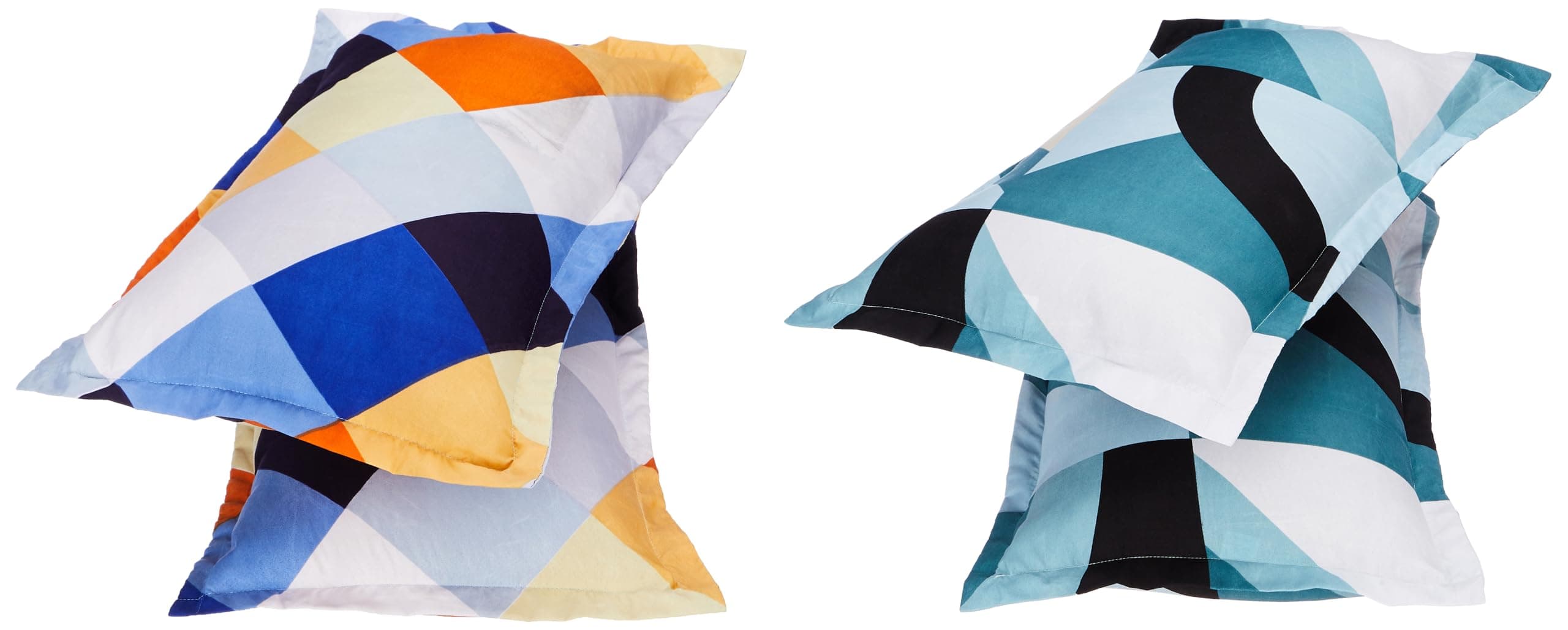 Amazon Brand - Solimo Alluring Dreams Pillow Covers, Premium Yarn, Soft and Comfortable, Fade-Resistant, Machine-Washable (Set of 4, 110 GSM, Abstract, Multicoloured)